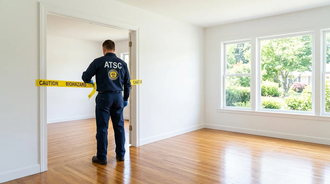 Certified biohazard cleanup crew performing Decomposition Cleanup in Cranford